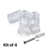 (Set of 4) 5/8'' Diameter X 1/2'' Barrel Length, Clear Acrylic Standoff. Standoff with (4) 2208Z Screw and (4) LANC1 Anchor for concrete or drywall (For Inside Use Only) Secure [Required Material Hole Size: 3/8'']