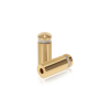 1/2'' Diameter X 1'' Barrel Length, Aluminum Rounded Head Standoffs, Champagne Anodized Finish Easy Fasten Standoff (For Inside / Outside use) [Required Material Hole Size: 3/8'']
