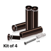 (Set of 4) 1/2'' Diameter X 1-3/4'' Barrel Length, Aluminum Rounded Head Standoffs, Bronze Anodized Finish Standoff with (4) 2208Z Screw and (4) LANC1 Anchor for concrete or drywall (For Inside / Outside use) [Required Material Hole Size: 3/8'']