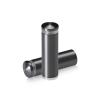 5/8'' Diameter X 1-3/4'' Barrel Length, Aluminum Rounded Head Standoffs, Titanium Anodized Finish Easy Fasten Standoff (For Inside / Outside use) [Required Material Hole Size: 7/16'']
