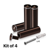 (Set of 4) 3/4'' Diameter X 2-1/2'' Barrel Length, Aluminum Rounded Head Standoffs, Bronze Anodized Finish Standoff with (4) 2216Z Screws and (4) LANC1 Anchors for concrete or drywall (For Inside / Outside use) [Required Material Hole Size: 7/16'']