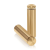 3/4'' Diameter X 2-1/2'' Barrel Length, Aluminum Rounded Head Standoffs, Champagne Anodized Finish Easy Fasten Standoff (For Inside / Outside use) [Required Material Hole Size: 7/16'']
