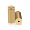 7/8'' Diameter X 1-3/4'' Barrel Length, Aluminum Rounded Head Standoffs, Champagne Anodized Finish Easy Fasten Standoff (For Inside / Outside use) [Required Material Hole Size: 7/16'']