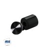 1'' Diameter X 1'' Barrel Length, Aluminum Rounded Head Standoffs, Black Anodized Finish Easy Fasten Standoff (For Inside / Outside use) [Required Material Hole Size: 7/16'']