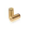 1'' Diameter X 1-3/4 Barrel Length, Aluminum Rounded Head Standoffs, Champagne Anodized Finish Easy Fasten Standoff (For Inside / Outside use) [Required Material Hole Size: 7/16'']