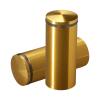 1-1/4'' Diameter X 2-1/2'' Barrel Length, Aluminum Rounded Head Standoffs, Gold Anodized Finish Easy Fasten Standoff (For Inside / Outside use) [Required Material Hole Size: 7/16'']