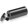 1-1/4'' Diameter X 2-1/2'' Barrel Length, Aluminum Rounded Head Standoffs, Titanium Anodized Finish Easy Fasten Standoff (For Inside / Outside use) [Required Material Hole Size: 7/16'']