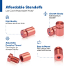 (Set of 4) 1/2'' Diameter X 1/2'' Barrel Length, Affordable Aluminum Standoffs, Copper Anodized Finish Standoff and (4) 2208Z Screw and (4) LANC1 Anchor for concrete/drywall (For Inside/Outside) [Required Material Hole Size: 3/8'']