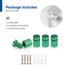 (Set of 4) 1/2'' Diameter X 1/2'' Barrel Length, Affordable Aluminum Standoffs, Green Anodized Finish Standoff and (4) 2208Z Screw and (4) LANC1 Anchor for concrete/drywall (For Inside/Outside) [Required Material Hole Size: 3/8'']