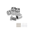 (Set of 4) 1/2'' Diameter X 1/2'' Barrel Length, Affordable Aluminum Standoffs, Steel Grey Anodized Finish Standoff and (4) 2208Z Screw and (4) LANC1 Anchor for concrete/drywall (For Inside/Outside) [Required Material Hole Size: 3/8'']