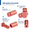 (Set of 4) 1/2'' Diameter X 3/4'' Barrel Length, Affordable Aluminum Standoffs, Copper Anodized Finish Standoff and (4) 2208Z Screw and (4) LANC1 Anchor for concrete/drywall (For Inside/Outside) [Required Material Hole Size: 3/8'']