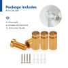 (Set of 4) 1/2'' Diameter X 3/4'' Barrel Length, Affordable Aluminum Standoffs, Gold Anodized Finish Standoff and (4) 2208Z Screw and (4) LANC1 Anchor for concrete/drywall (For Inside/Outside) [Required Material Hole Size: 3/8'']
