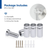 (Set of 4) 1/2'' Diameter X 3/4'' Barrel Length, Affordable Aluminum Standoffs, Silver Anodized Finish Standoff and (4) 2208Z Screw and (4) LANC1 Anchor for concrete/drywall (For Inside/Outside) [Required Material Hole Size: 3/8'']