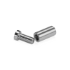 (Set of 4) 1/2'' Diameter X 1'' Barrel Length, Affordable Aluminum Standoffs, Steel Grey Anodized Finish Standoff and (4) 2208Z Screw and (4) LANC1 Anchor for concrete/drywall (For Inside/Outside) [Required Material Hole Size: 3/8'']