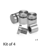 (Set of 4) 5/8'' Diameter X 1/2'' Barrel Length, Affordable Aluminum Standoffs, Steel Grey Anodized Finish Standoff and (4) 2208Z Screw and (4) LANC1 Anchor for concrete/drywall (For Inside/Outside) [Required Material Hole Size: 7/16'']