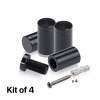 (Set of 4) 5/8'' Diameter X 1'' Barrel Length, Affordable Aluminum Standoffs, Black Anodized Finish Standoff and (4) 2208Z Screw and (4) LANC1 Anchor for concrete/drywall (For Inside/Outside) [Required Material Hole Size: 7/16'']