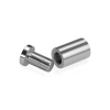 5/8'' Diameter X 1'' Barrel Length, Affordable Aluminum Standoffs, Steel Grey Anodized Finish Easy Fasten Standoff (For Inside / Outside use) [Required Material Hole Size: 7/16'']