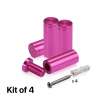 (Set of 4) 5/8'' Diameter X 1-1/2'' Barrel Length, Affordable Aluminum Standoffs, Rosy Pink Anodized Finish Standoff and (4) 2208Z Screw and (4) LANC1 Anchor for concrete/drywall (For Inside/Outside) [Required Material Hole Size: 7/16'']