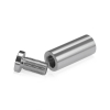 (Set of 4) 5/8'' Diameter X 1-1/2'' Barrel Length, Affordable Aluminum Standoffs, Steel Grey Anodized Finish Standoff and (4) 2208Z Screw and (4) LANC1 Anchor for concrete/drywall (For Inside/Outside) [Required Material Hole Size: 7/16'']