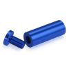 (Set of 4) 5/8'' Diameter X 2'' Barrel Length, Affordable Aluminum Standoffs, Blue Anodized Finish Standoff and (4) 2208Z Screw and (4) LANC1 Anchor for concrete/drywall (For Inside/Outside) [Required Material Hole Size: 7/16'']