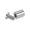 3/4'' Diameter X 1'' Barrel Length, Affordable Aluminum Standoffs, Steel Grey Anodized Finish Easy Fasten Standoff (For Inside / Outside use) [Required Material Hole Size: 7/16'']