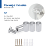 (Set of 4) 3/4'' Diameter X 1'' Barrel Length, Affordable Aluminum Standoffs, Silver Anodized Finish Standoff and (4) 2216Z Screws and (4) LANC1 Anchors for concrete/drywall (For Inside/Outside) [Required Material Hole Size: 7/16'']