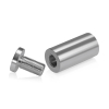 3/4'' Diameter X 1-1/2'' Barrel Length, Affordable Aluminum Standoffs, Steel Grey Anodized Finish Easy Fasten Standoff (For Inside / Outside use) [Required Material Hole Size: 7/16'']