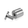 1'' Diameter X 1'' Barrel Length, Affordable Aluminum Standoffs, Steel Grey Anodized Finish Easy Fasten Standoff (For Inside / Outside use) [Required Material Hole Size: 7/16'']