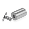 1'' Diameter X 1-1/2'' Barrel Length, Affordable Aluminum Standoffs, Steel Grey Anodized Finish Easy Fasten Standoff (For Inside / Outside use) [Required Material Hole Size: 7/16'']