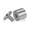 1-1/4'' Diameter X 1'' Barrel Length, Affordable Aluminum Standoffs, Steel Grey Anodized Finish Easy Fasten Standoff (For Inside / Outside use) [Required Material Hole Size: 7/16'']