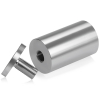 1-1/4'' Diameter X 2'' Barrel Length, Affordable Aluminum Standoffs, Steel Grey Anodized Finish Easy Fasten Standoff (For Inside / Outside use) [Required Material Hole Size: 7/16'']