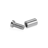 2'' Diameter X 2'' Barrel Length, Affordable Aluminum Standoffs, Steel Grey Anodized Finish Easy Fasten Standoff (For Inside / Outside use) [Required Material Hole Size: 7/16'']