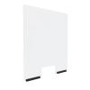Clear Acrylic Sneeze Guard 30'' Wide x 36'' Tall (10'' x 5'' Cut Out), with (2) 8'' Black Anodized Aluminum Channel Mounts