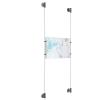 (1) 8-1/2'' Width x 11'' Height Clear Acrylic Frame & (2) Aluminum Clear Anodized Adjustable Angle Cable Systems with (4) Single-Sided Panel Grippers