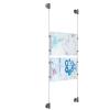 (2) 11'' Width x 8-1/2'' Height Clear Acrylic Frame & (2) Aluminum Clear Anodized Adjustable Angle Cable Systems with (8) Single-Sided Panel Grippers