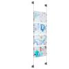 (4) 11'' Width x 8-1/2'' Height Clear Acrylic Frame & (2) Aluminum Clear Anodized Adjustable Angle Cable Systems with (16) Single-Sided Panel Grippers