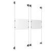 (2) 11'' Width x 8-1/2'' Height Clear Acrylic Frame & (4) Aluminum Clear Anodized Adjustable Angle Cable Systems with (8) Single-Sided Panel Grippers
