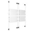 (4) 11'' Width x 8-1/2'' Height Clear Acrylic Frame & (4) Aluminum Clear Anodized Adjustable Angle Cable Systems with (16) Single-Sided Panel Grippers