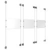 (3) 11'' Width x 8-1/2'' Height Clear Acrylic Frame & (6) Aluminum Clear Anodized Adjustable Angle Cable Systems with (12) Single-Sided Panel Grippers