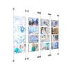 (16) 11'' Width x 8-1/2'' Height Clear Acrylic Frame & (8) Aluminum Clear Anodized Adjustable Angle Cable Systems with (64) Single-Sided Panel Grippers
