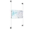 (1) 17'' Width x 11'' Height Clear Acrylic Frame & (2) Aluminum Clear Anodized Adjustable Angle Cable Systems with (4) Single-Sided Panel Grippers