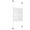 (2) 17'' Width x 11'' Height Clear Acrylic Frame & (2) Aluminum Clear Anodized Adjustable Angle Cable Systems with (8) Single-Sided Panel Grippers