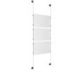 (3) 17'' Width x 11'' Height Clear Acrylic Frame & (2) Aluminum Clear Anodized Adjustable Angle Cable Systems with (12) Single-Sided Panel Grippers