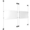 (2) 17'' Width x 11'' Height Clear Acrylic Frame & (4) Aluminum Clear Anodized Adjustable Angle Cable Systems with (8) Single-Sided Panel Grippers