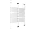 (6) 17'' Width x 11'' Height Clear Acrylic Frame & (4) Aluminum Clear Anodized Adjustable Angle Cable Systems with (24) Single-Sided Panel Grippers