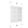 (8) 17'' Width x 11'' Height Clear Acrylic Frame & (4) Aluminum Clear Anodized Adjustable Angle Cable Systems with (32) Single-Sided Panel Grippers