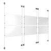 (6) 17'' Width x 11'' Height Clear Acrylic Frame & (6) Aluminum Clear Anodized Adjustable Angle Cable Systems with (24) Single-Sided Panel Grippers