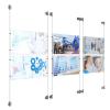 (6) 17'' Width x 11'' Height Clear Acrylic Frame & (6) Aluminum Clear Anodized Adjustable Angle Cable Systems with (24) Single-Sided Panel Grippers