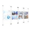 (8) 17'' Width x 11'' Height Clear Acrylic Frame & (8) Aluminum Clear Anodized Adjustable Angle Cable Systems with (32) Single-Sided Panel Grippers