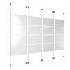 (16) 17'' Width x 11'' Height Clear Acrylic Frame & (8) Aluminum Clear Anodized Adjustable Angle Cable Systems with (64) Single-Sided Panel Grippers